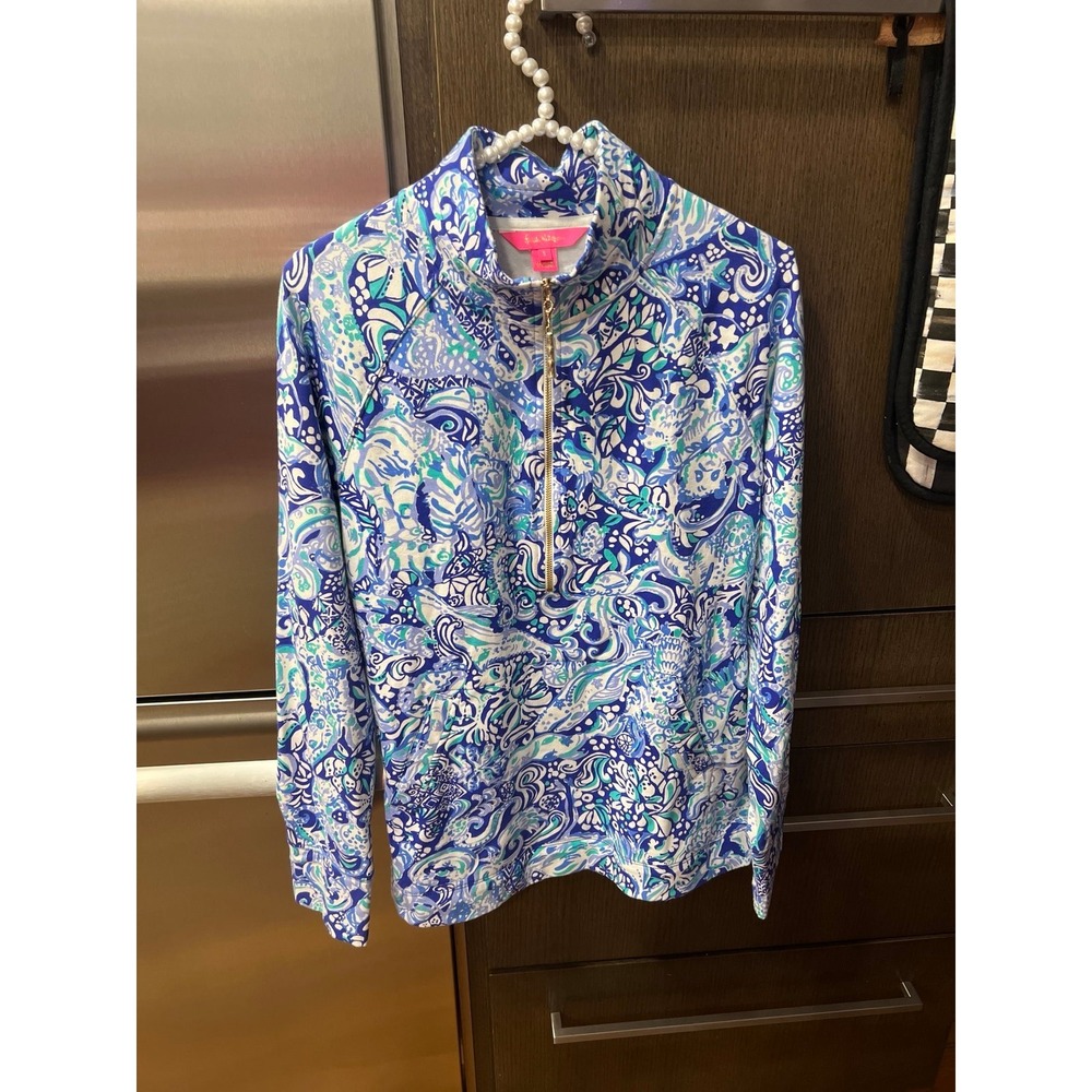Lilly‎ Pulitzer UPF 50+Skipper Popover Multicolor Activewear pullover Small new